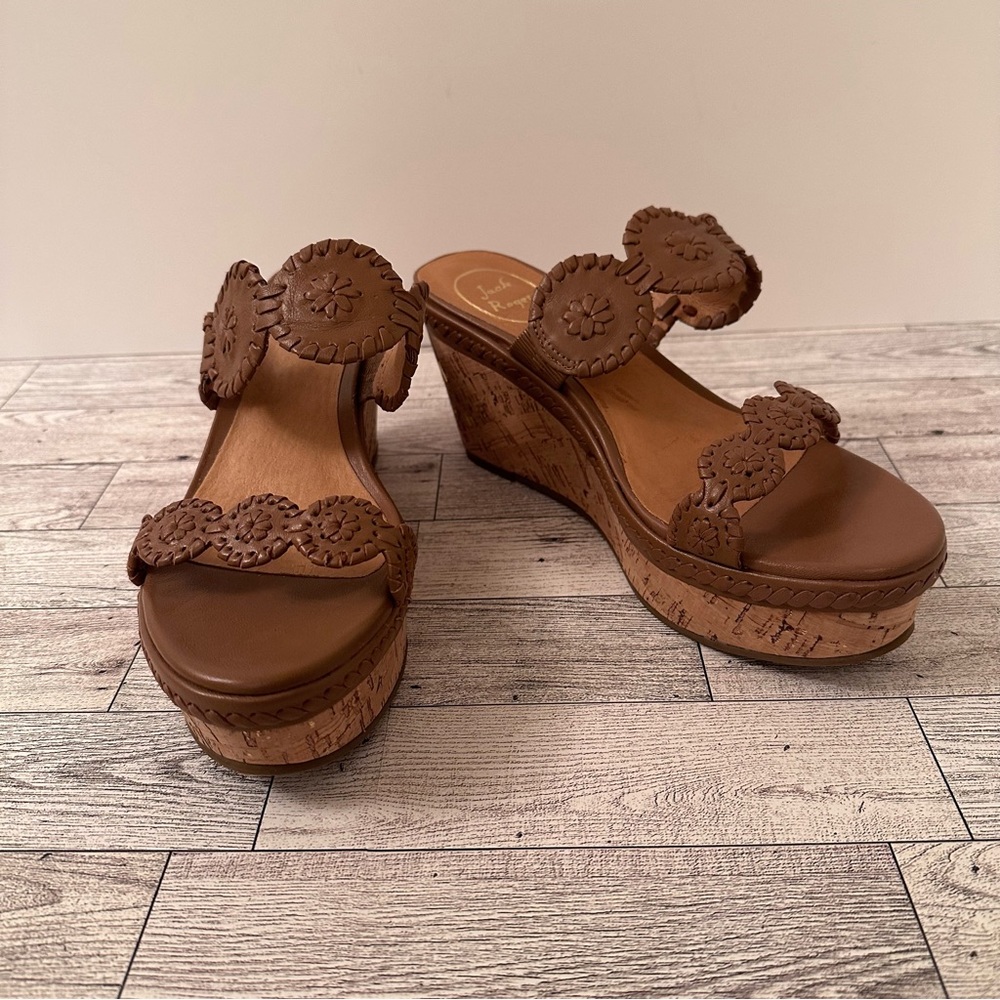 Jack Rogers Brown Wedge Sandals